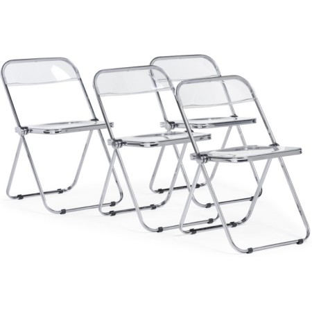 Fold plastic stool, metal/plastic, transparent 43x46x81 cm-8