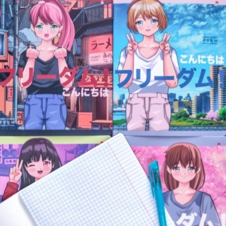 Notebook of 48 sheets in the Anime cage. Freedom, covered Cardboard, matte lamination, mix-10