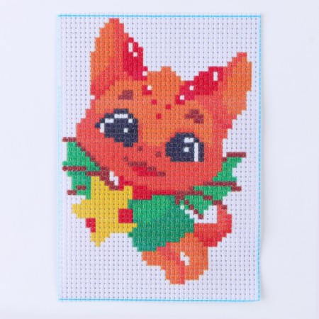 Cross -stitch "Dragon with a gift", 14 x 10 cm-3