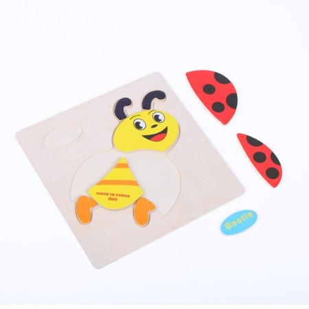 Children's wooden frames-lodges “Animals, insects” 15 × 15 × 0.5 cm, mix-14