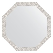 Mirror in the baguette frame, white coinage 46 mm, 63x63 cm