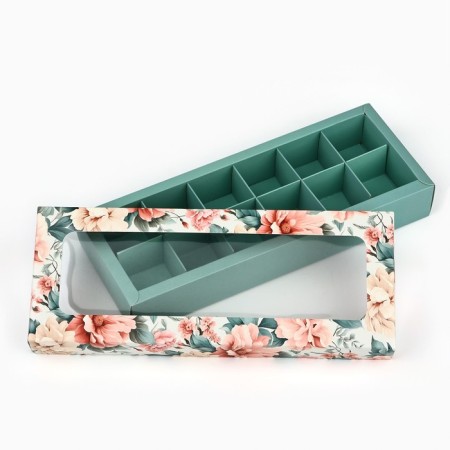 Folding box under 12 sweets "Flowers", 3.8 x 10.5 x 26.5 cm-3