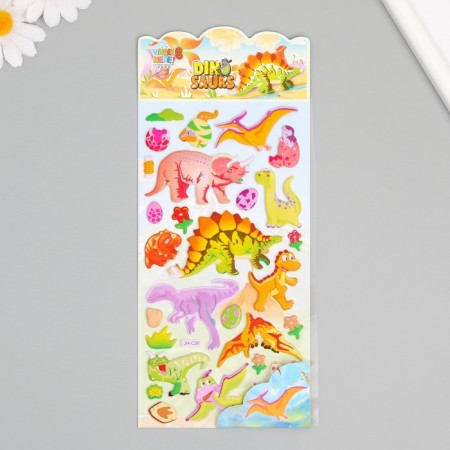 Plastic sticker soft "dinosaurs" mix 24.8x10.5 cm-1