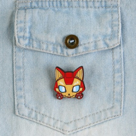 Wooden icon "Iron Cat", 3 x 3 cm-4