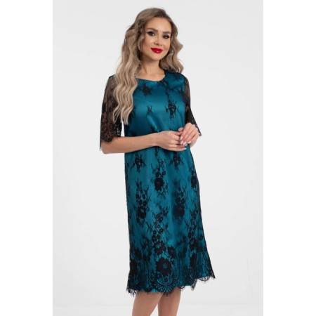 Women's dress, size 42, black color, blue-7