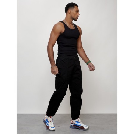Cargo jeans male, size 48, black color-6