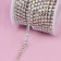 Chain with rhinestones, with holography, metal, glass, 3.5 mm, 9 ± 1 m, silver color