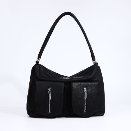 Bagon-tout on lightning, 3 outer pockets, black color