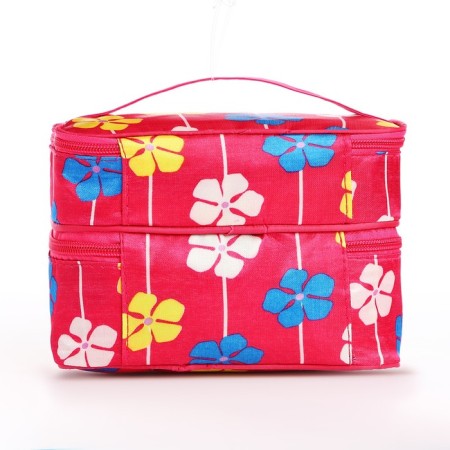 Cosmetic bag, 2 parts on lightning, raspberry color-1