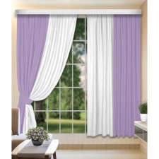 Set of curtains, size 160x260 cm, 2 pcs, lilac white color