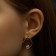 Earrings with rhinestones Xuping Contour delight, white color in pink gold