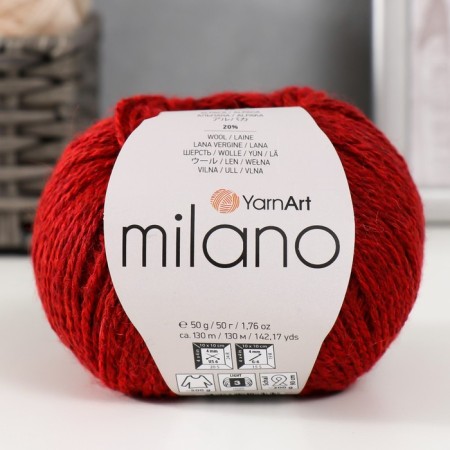 Yarn "Milano" 8%alpaca, 20%wool, 8%viscose, 64%acrylic 130m/50g (857 terracotta)