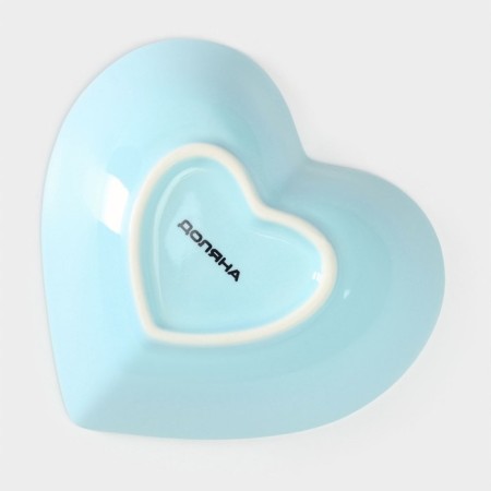 Ceramic Daramic Salamic "Heart", 130 ml, 12.5 × 11.5 cm, blue color-4