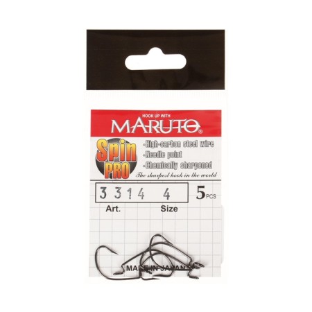 Offset hooks Maruto, series Spin Pro 3314, BN color, No. 4, 5 pcs.