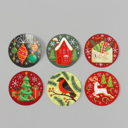Stick Paper "New Year" d = 2.5 cm 252 pcs in roll-5