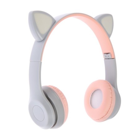 P47M headphones, wireless, full -size, BT, Microsd, microphone, AUX, with ears, white