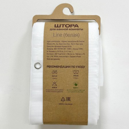 The bathroom curtains Dasch, Peva, Line, 180x200 cm, white-2