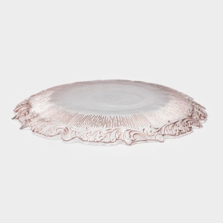 Glass of glass substitution “pattern”, D = 33 cm, edging color Pink gold-2