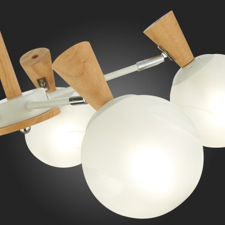 Ceiling EVOLUCE lamp. Sle220702-05. Catania. 5x40 watts, E14, 59x59x33.5 cm, white color, light tree-6