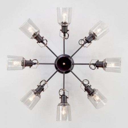 Astor chandelier, 8x60W E27, bronze color, black-1