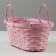 Wicker basket, 26 x 13 x 11 cm, pink, bamboo