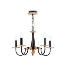 Suspended chandelier Ambrella Light, Modern, TR9593, 5HE14, white color, light wood