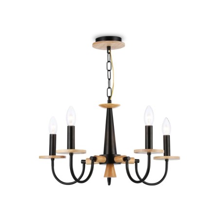 Suspended chandelier Ambrella Light, Modern, TR9593, 5HE14, white color, light wood