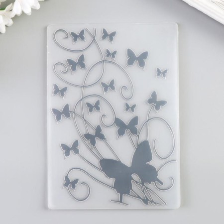 Embosing stencil plastic "Roy butterflies and curls" 10.5x14.8 cm-2