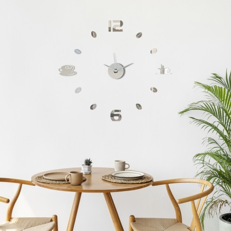 Watching interior hours for the kitchen, 3D "Coffee time", sticker, large, D-50 cm-1