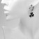 Earrings with the removable element "Transformer" Clover-heart, black color in silver