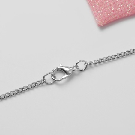 Children's pendant "chosen" bunny, white color in silver-3