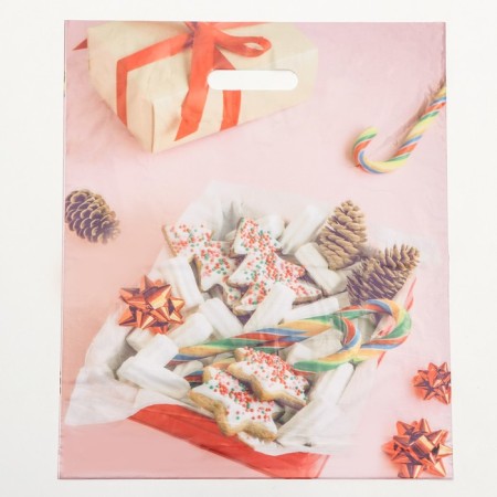 Pink Assorted package, polyethylene with a cut pen, 38x45 cm, 50 μm