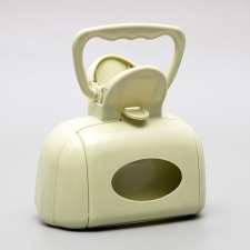 A scoop for cleaning dogs with packet pocket pockets, 15.5 cm x 9.5 cm x 13 cm, green