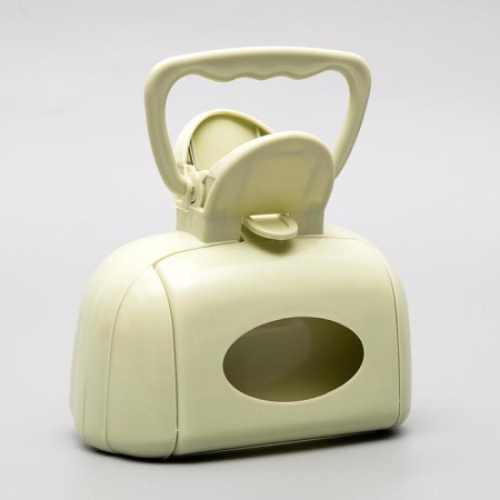 A scoop for cleaning dogs with packet pocket pockets, 15.5 cm x 9.5 cm x 13 cm, green