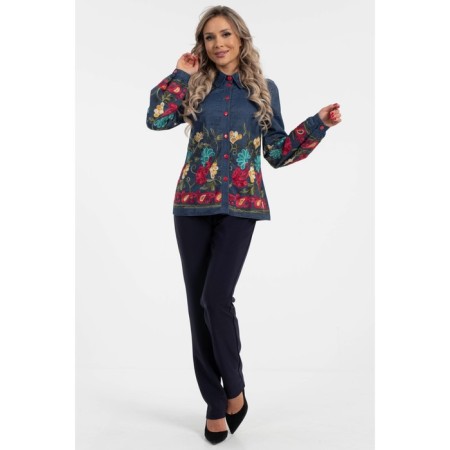 Female blouse, size 42, blue color-3