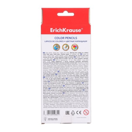 Карандаши 24 цвета ErichKrause, дерево, шестигранные, 3.0 мм грифель, картонная упаковка, европодвес-6