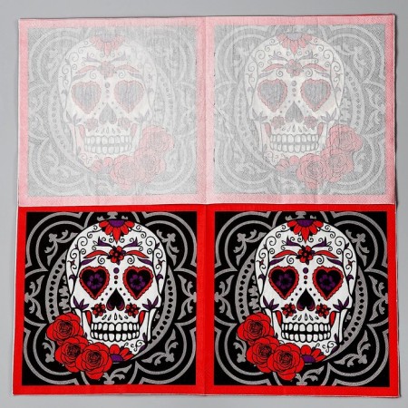 Paper “Skull” napkins, in a set of 20 pcs.-2