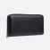 Male purse with zipper, department for bills, for maps, for coins, black color