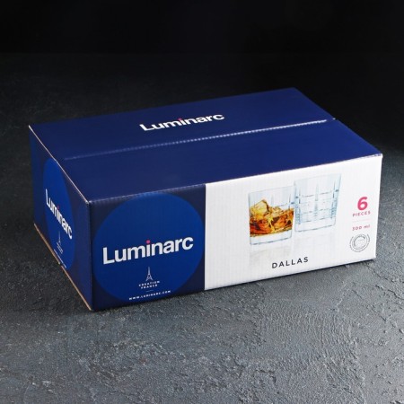 A set of low glass glasses Dallas, 300 ml, 6 pcs-2