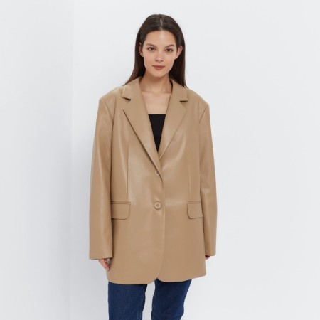 Women's jacket (eco-leather) minku: eco leather, beige color, size 46-48-10