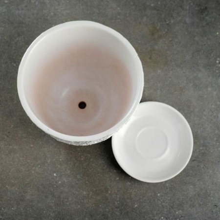 Flower pot "White silver" with a pallet, 1.8l-2