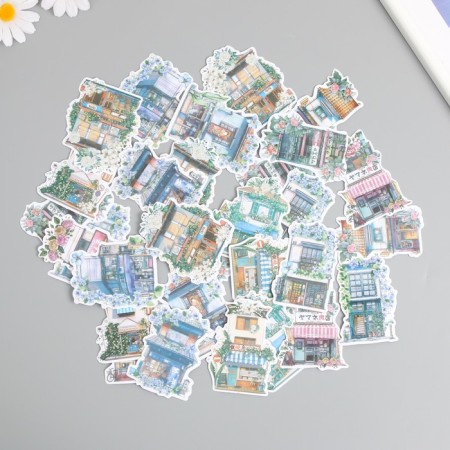 Stickers for creativity "House in flowers" 8x8 cm set 45 pcs 0.5x14.5x9.4 cm-3