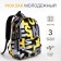 School backpack from textiles on lightning, 3 pockets, yellow color