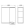 Cabinet-mirror Leon 60, right, gray color, 15 x 60 x 70