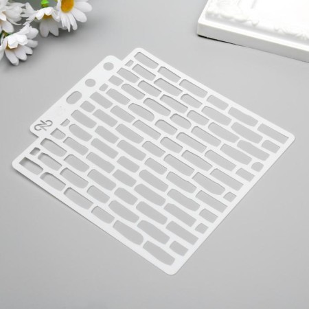 Plastic stencil "Brick wall" 13x14 cm-1