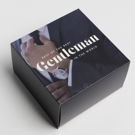 Gift folding box, packaging, "Gentleman", 14 x 14 x 8 cm