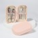 Manicure set, 8 items, in a plastic case, pink color