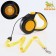 Roulette "Pigzon" reflective, 3 m, up to 15 kg, cable, rubberized handle, yellow