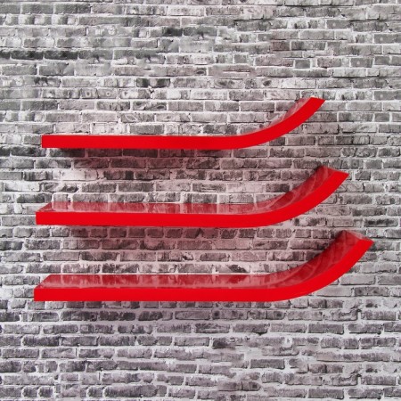 Set of wall shelves "skis" red 60*15cm, thickness 3cm