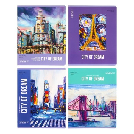 Notebook 48 sheets in the City Dream line, cover coated cardboard, offset unit, mix